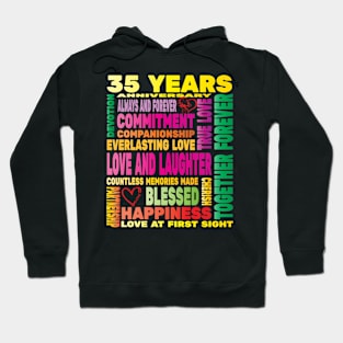 35 Years Anniversary of Love Happy Marriage Couple Lovers Hoodie